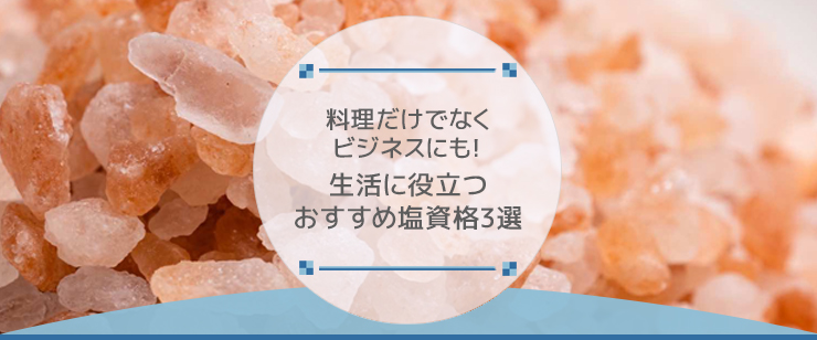 料理だけでなくビジネスにも！生活に役立つおすすめ塩資格3選